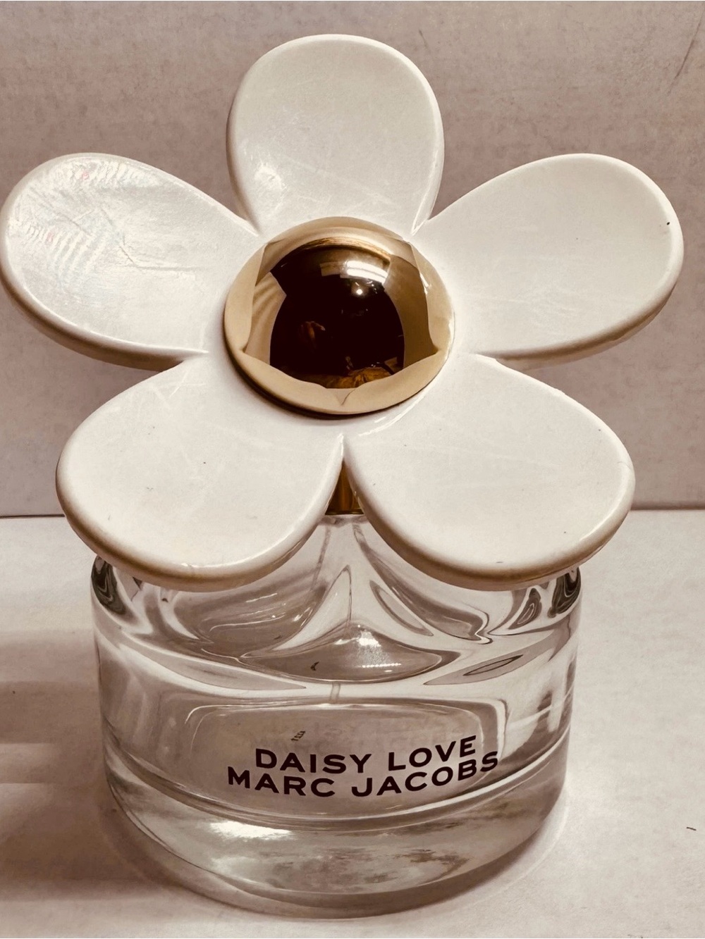 Marc Jacobs Daisy Love White & Gold Flower Jar Accent - empty bottle